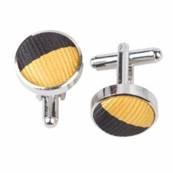 Yellow and Black Striped Cufflinks