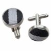 Black and Grey Thin Stripe Cufflinks