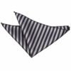 Black and Grey Thin Stripe Pocket Square
