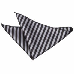 Black and Grey Thin Stripe Pocket Square