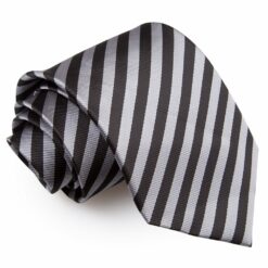 Black and Grey Thin Stripe Tie