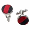 Black and Red Thin Stripe Cufflinks