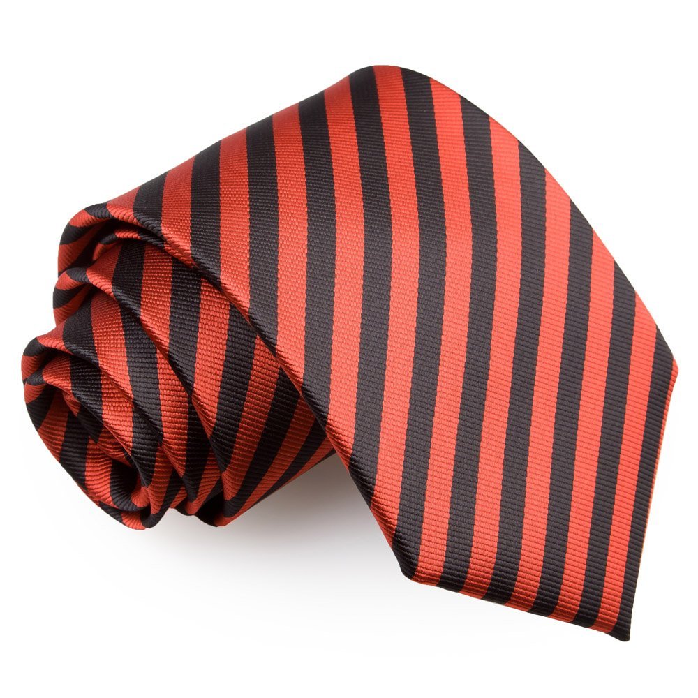 Men's Thin Stripe Black & Red Pre-Tied Bow Tie