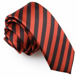 Black and Red Thin Stripe Skinny Tie