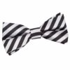 Black and Silver Thin Stripe Pre-Tied Bow Tie