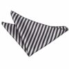 Black and Silver Thin Stripe Pocket Square