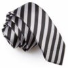 Black and Silver Thin Stripe Skinny Tie