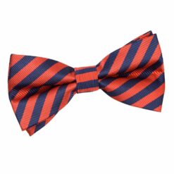 Navy Blue and Red Thin Stripe Pre-Tied Bow Tie Navy Blue and Red Thin Stripe Pre-Tied Bow Tie