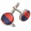 Navy Blue and Red Thin Stripe Cufflinks