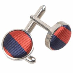 Navy Blue and Red Thin Stripe Cufflinks Navy Blue and Red Thin Stripe Cufflinks