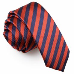 Navy Blue and Red Thin Stripe Skinny Tie Navy Blue and Red Thin Stripe Skinny Tie