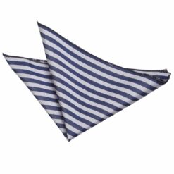 Navy Blue and Silver Thin Stripe Pocket Square Navy Blue and Silver Thin Stripe Pocket Square