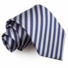 Navy Blue and Silver Thin Stripe Tie