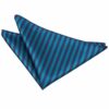 Navy Blue and Teal Thin Stripe Pocket Square
