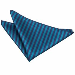 Navy Blue and Teal Thin Stripe Pocket Square Navy Blue and Teal Thin Stripe Pocket Square