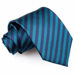 Navy Blue and Teal Thin Stripe Tie Navy Blue and Teal Thin Stripe Tie
