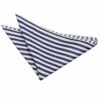 White and Navy Blue Thin Stripe Pocket Square