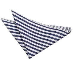White and Navy Blue Thin Stripe Pocket Square White and Navy Blue Thin Stripe Pocket Square