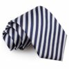 White and Navy Blue Thin Stripe Tie
