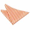 White and Orange Thin Stripe Pocket Square