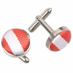 White and Red Thin Stripe Cufflinks White and Red Thin Stripe Cufflinks