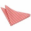 White and Red Thin Stripe Pocket Square