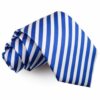 White and Royal Blue Thin Stripe Tie