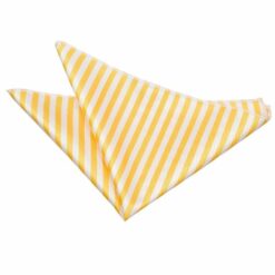 White and Yellow Thin Stripe Pocket Square