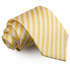 White and Yellow Thin Stripe Tie