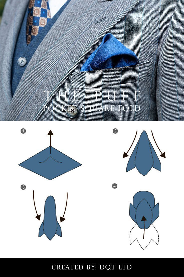 How To Fold a Puff Pocket Square (6 of 11) by DQT