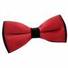Red and Black Plain Satin Pre-Tied Bow Tie