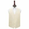 Beige Plain Shantung Wedding Waistcoat