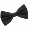 Black Plain Shantung Pre-Tied Bow Tie