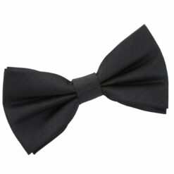 Black Plain Shantung Pre-Tied Bow Tie Black Plain Shantung Pre-Tied Bow Tie
