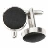 Black Plain Shantung Cufflinks