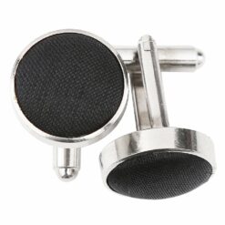 Black Plain Shantung Cufflinks Black Plain Shantung Cufflinks