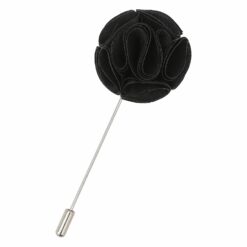 Black Plain Shantung Lapel Pin Black Plain Shantung Lapel Pin