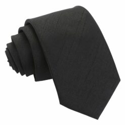Black Plain Shantung Slim Tie Black Plain Shantung Slim Tie