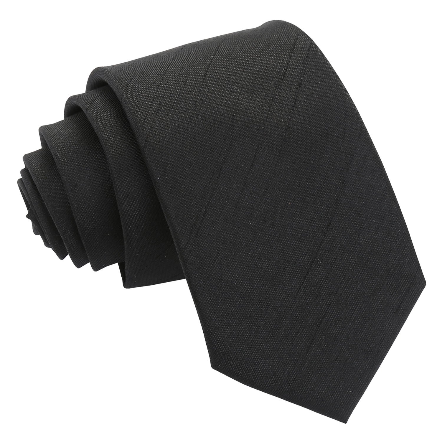 Men's Black Shantung Slim Tie