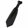 Black Plain Shantung Pre-Tied Wedding Cravat