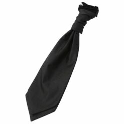 Black Plain Shantung Pre-Tied Wedding Cravat Black Plain Shantung Pre-Tied Wedding Cravat