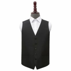 Black Plain Shantung Wedding Waistcoat Black Plain Shantung Wedding Waistcoat