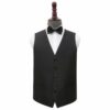 Black Plain Shantung Wedding Waistcoat and Bow Tie Set