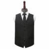 Black Plain Shantung Wedding Waistcoat and Tie Set
