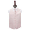 Blush Pink Plain Shantung Wedding Waistcoat and Cravat Set