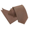 Bronze Plain Shantung Slim Tie and Pocket Square Set