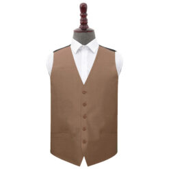 Bronze Plain Shantung Wedding Waistcoat
