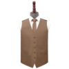 Bronze Plain Shantung Wedding Waistcoat and Tie Set