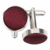 Burgundy Plain Shantung Cufflinks