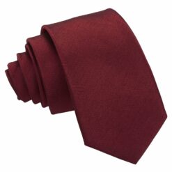 Burgundy Plain Shantung Slim Tie Burgundy Plain Shantung Slim Tie
